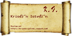 Krisán István névjegykártya