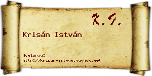 Krisán István névjegykártya